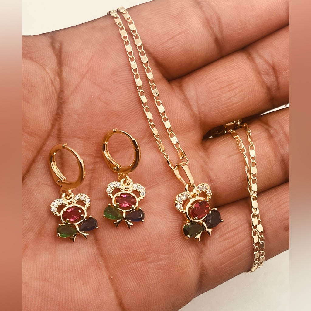 14k Gold Plated Set Jewelry Necklace And Earrings For Women 20$